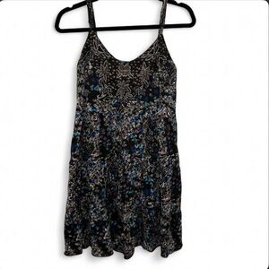 Free People Beaded Floral Swing Mini Dress Sz M Cover Up Boho Festival Cottage